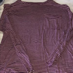 Maroon and white striped Lon sleeve
